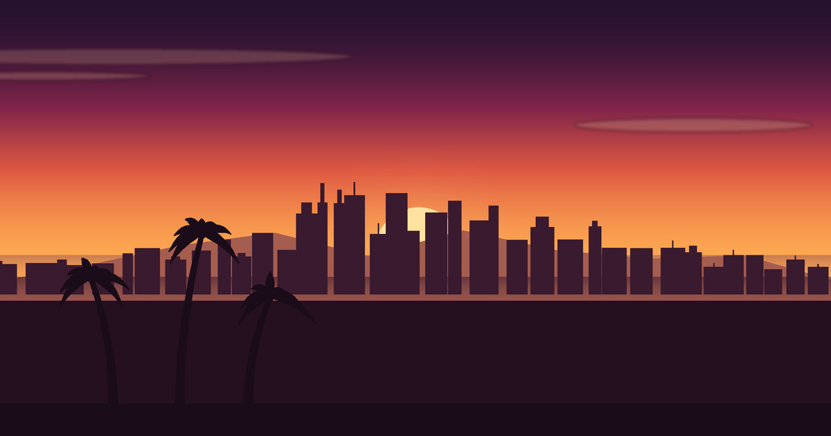 Los Angeles का चित्रित दृश्य