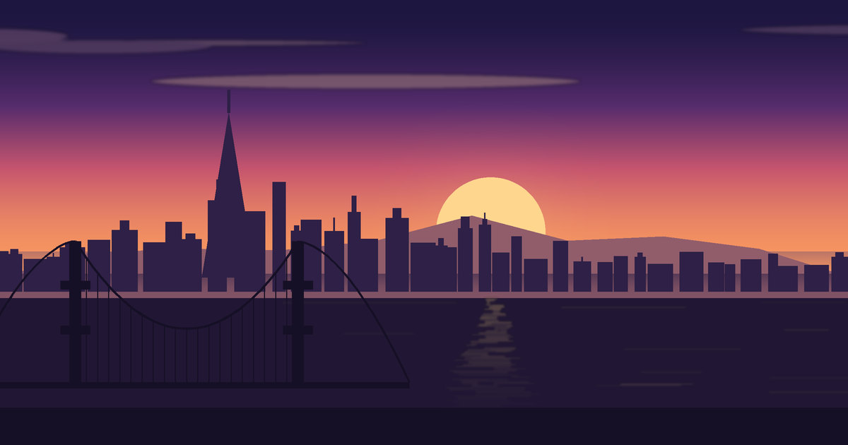 Vue illustrée de San Francisco