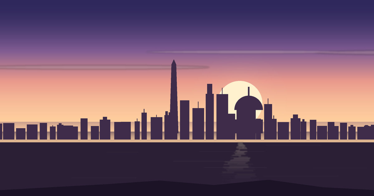 منظر مرسوم لـ Washington